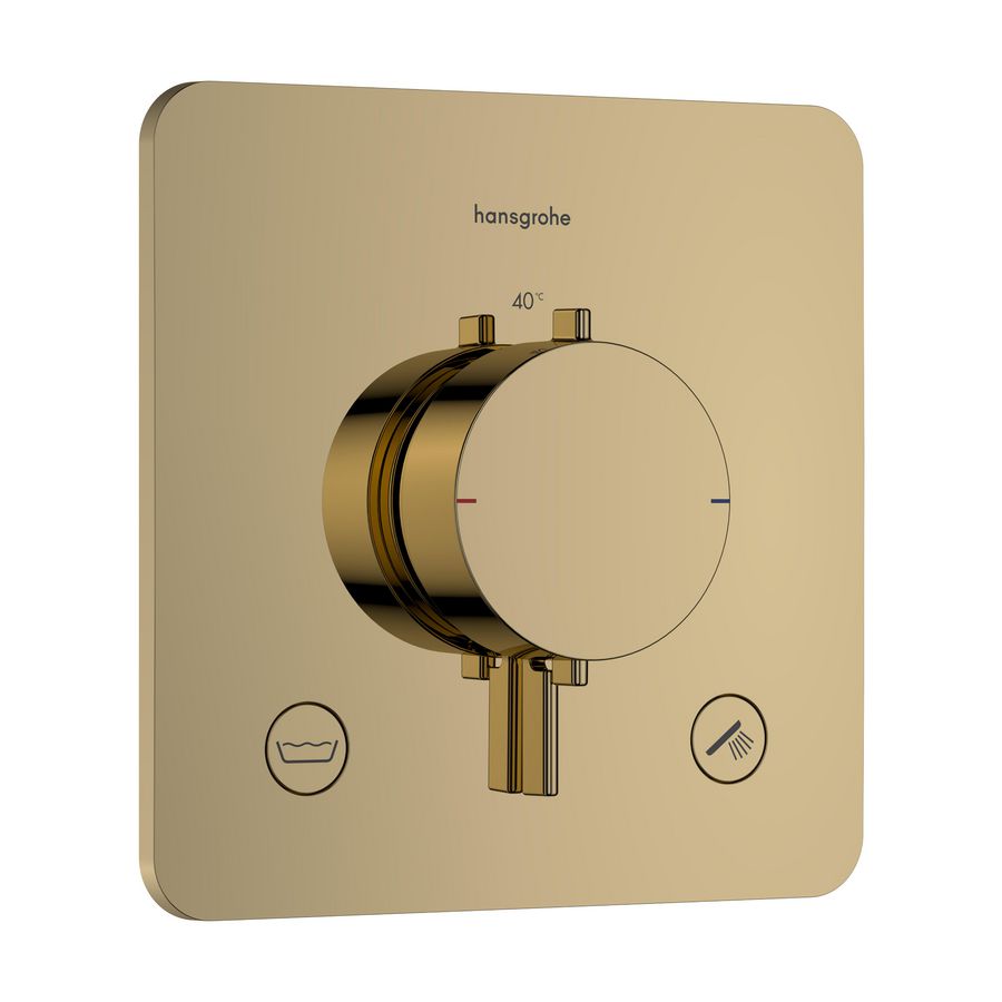 Inbouwthermostaat 2F+zekerheid. EN1717 Ecostat Comfort Q Polished Gold-Optic