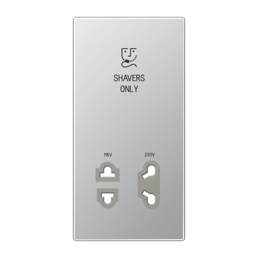 Afdekking aluminium voor scheer contactdoos. LS