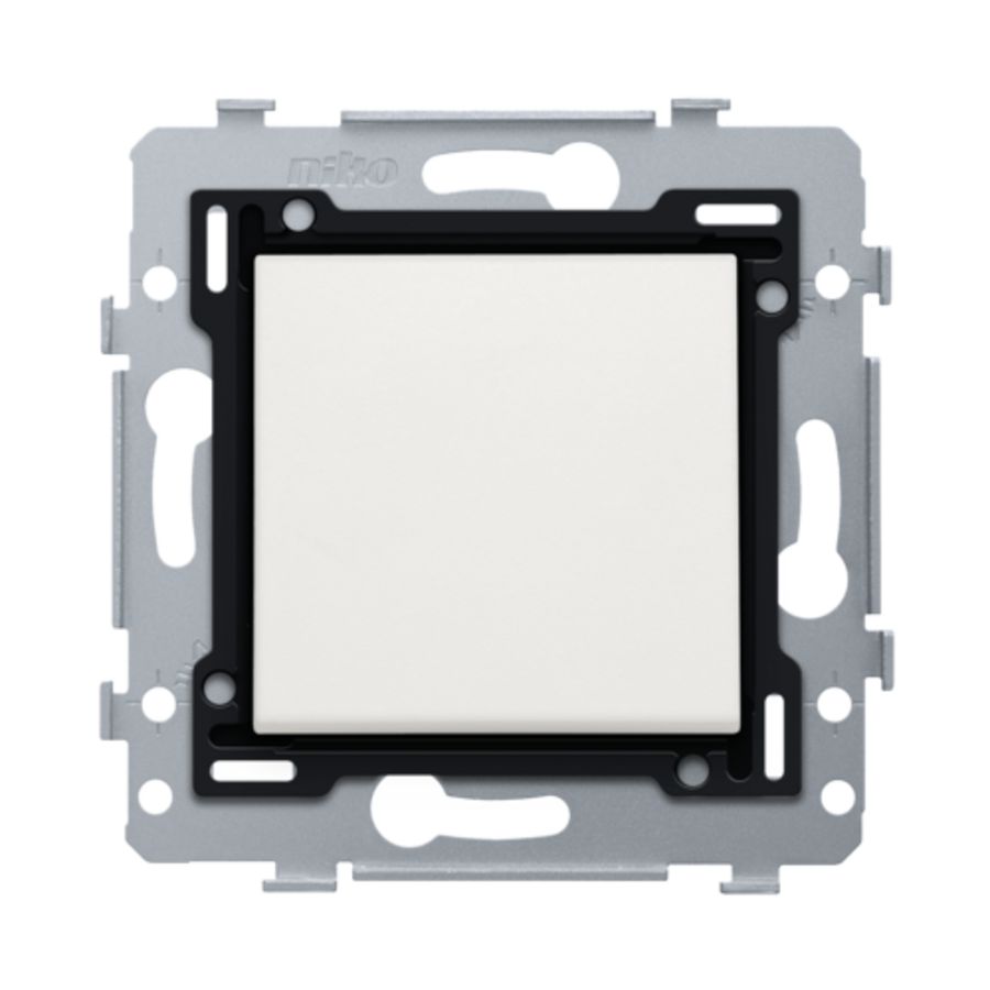 Enkelv. schakelaar + insteekklemmen sokkel/afwerkset white