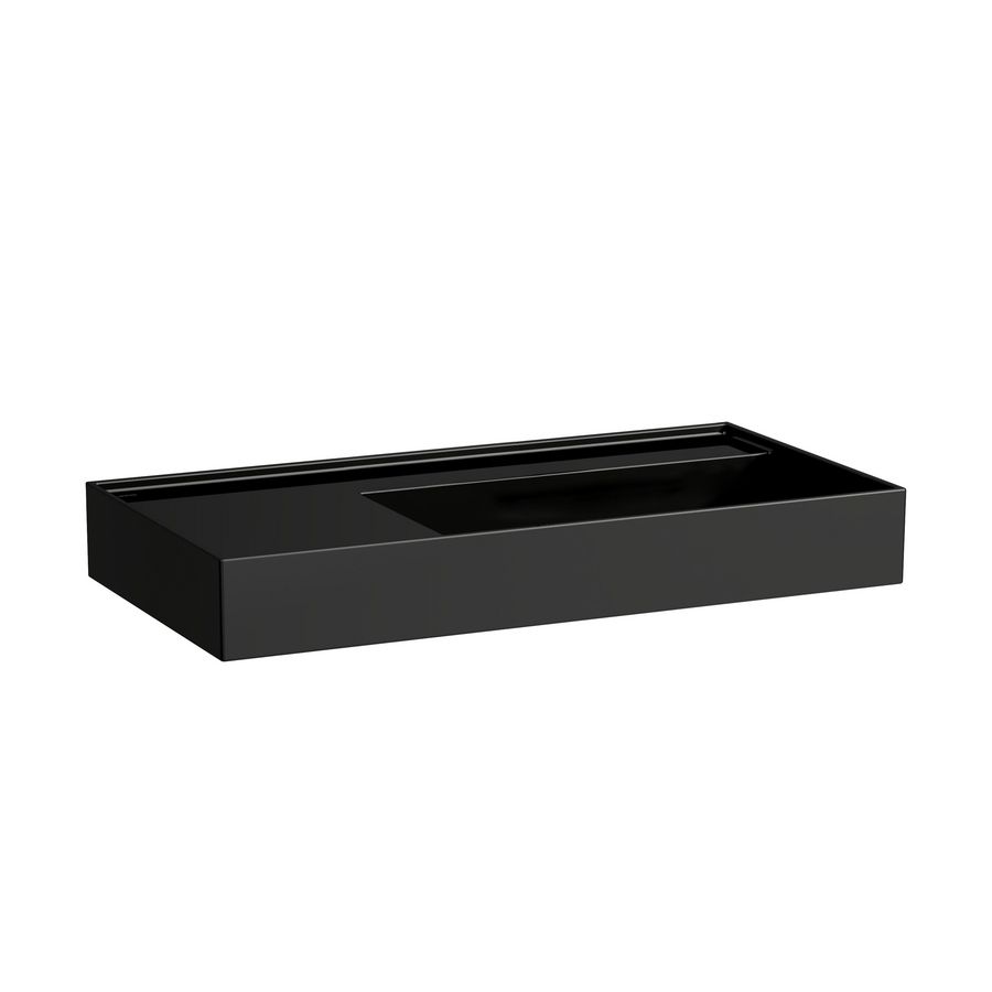 Wastafel sAPhirkeramik links 900x460mm z.kr.gat glossyblack