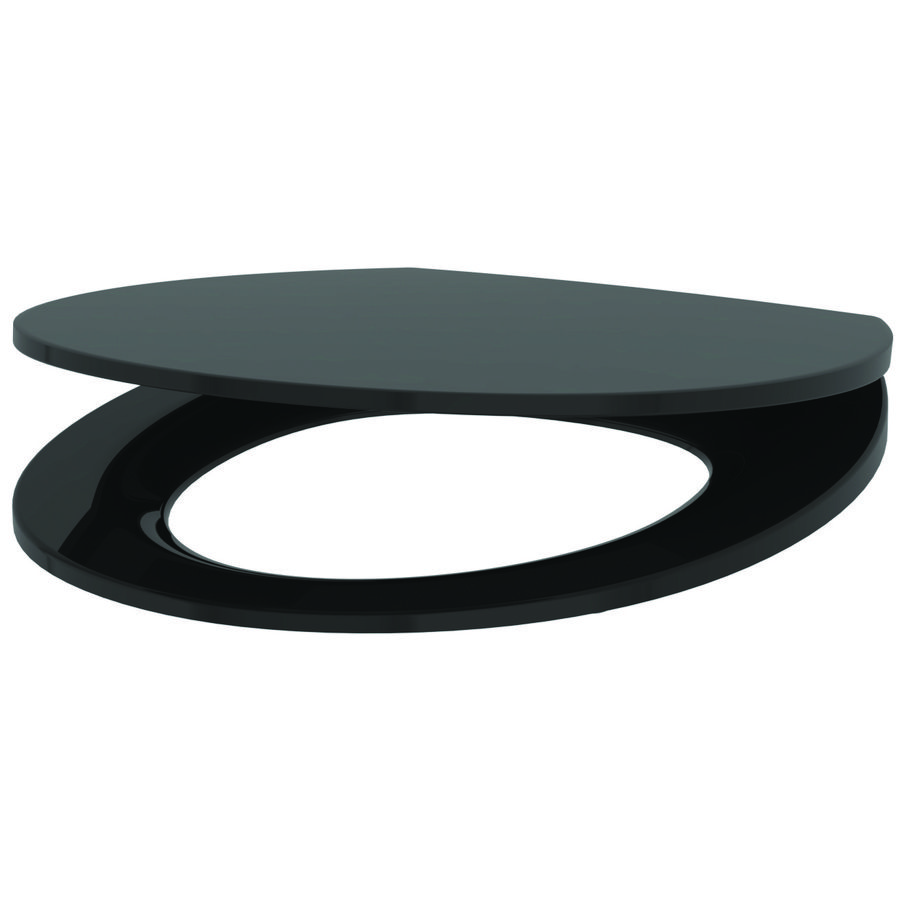 Toiletzitting slim met deksel BCN zwart Duroplast