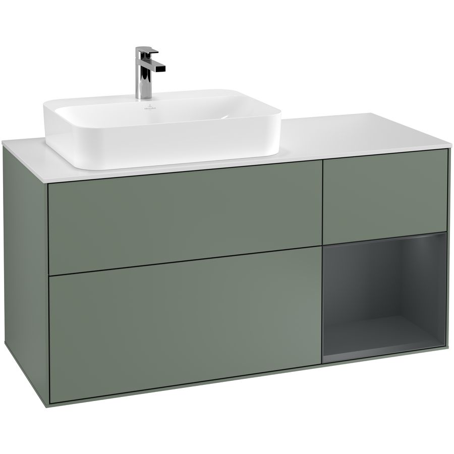 Wastafelonderkast Finion 1200x603x501mm Olive Matt Lacquer F401HGGM