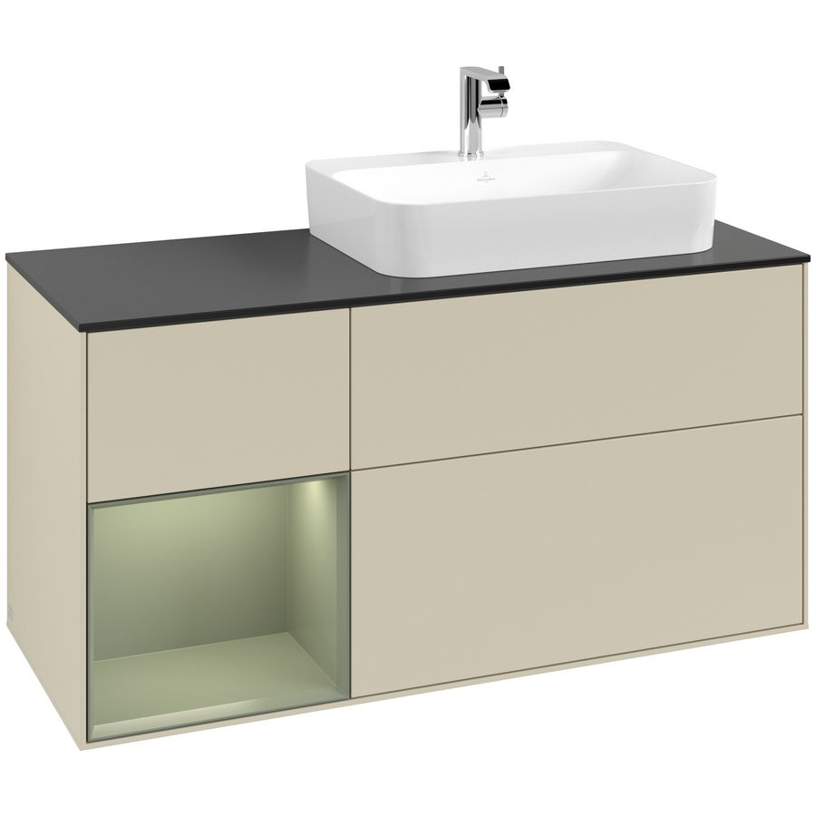 Wastafelonderkast Finion 1200x603x501mm S.Grey Matt Lacquer G392GMHJ