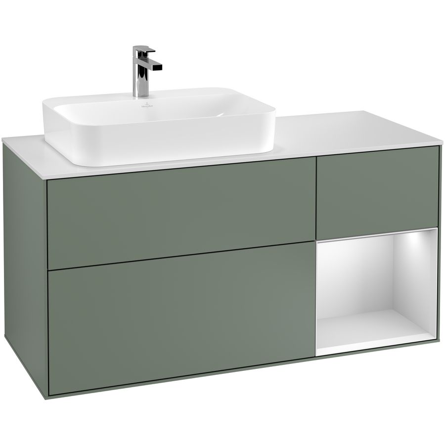 Wastafelonderkast Finion 1200x603x501mm Olive Matt Lacquer F401MTGM