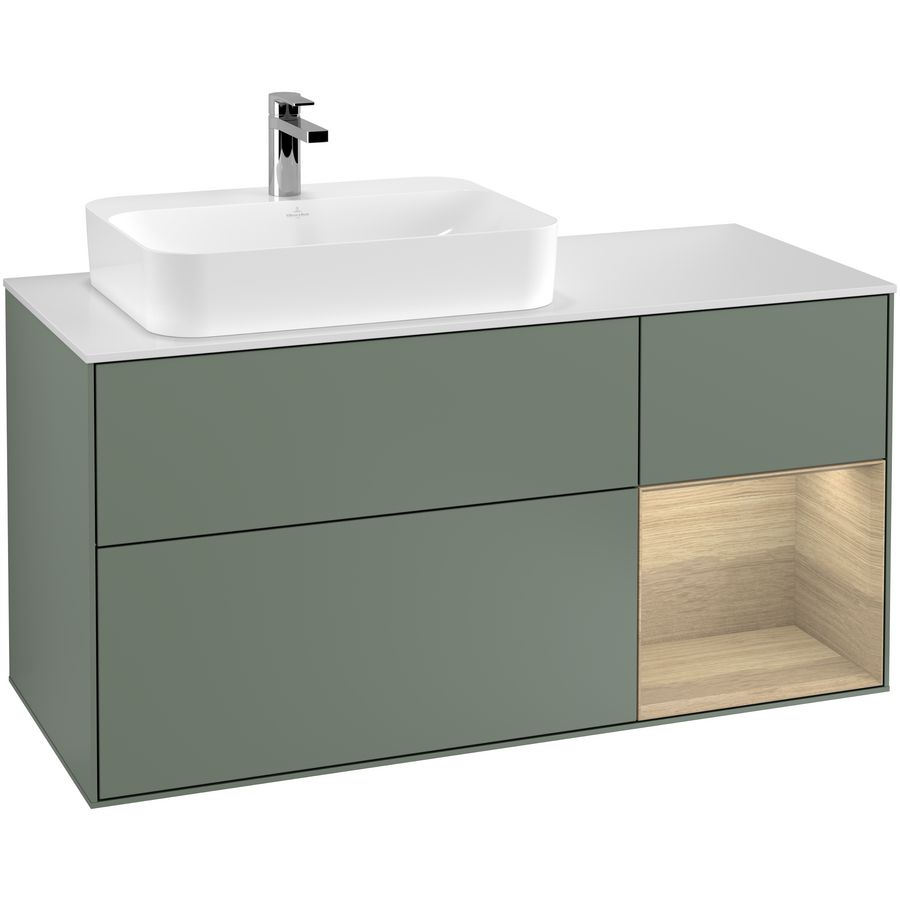 Wastafelonderkast Finion 1200x603x501mm Olive Matt Lacquer F401PCGM