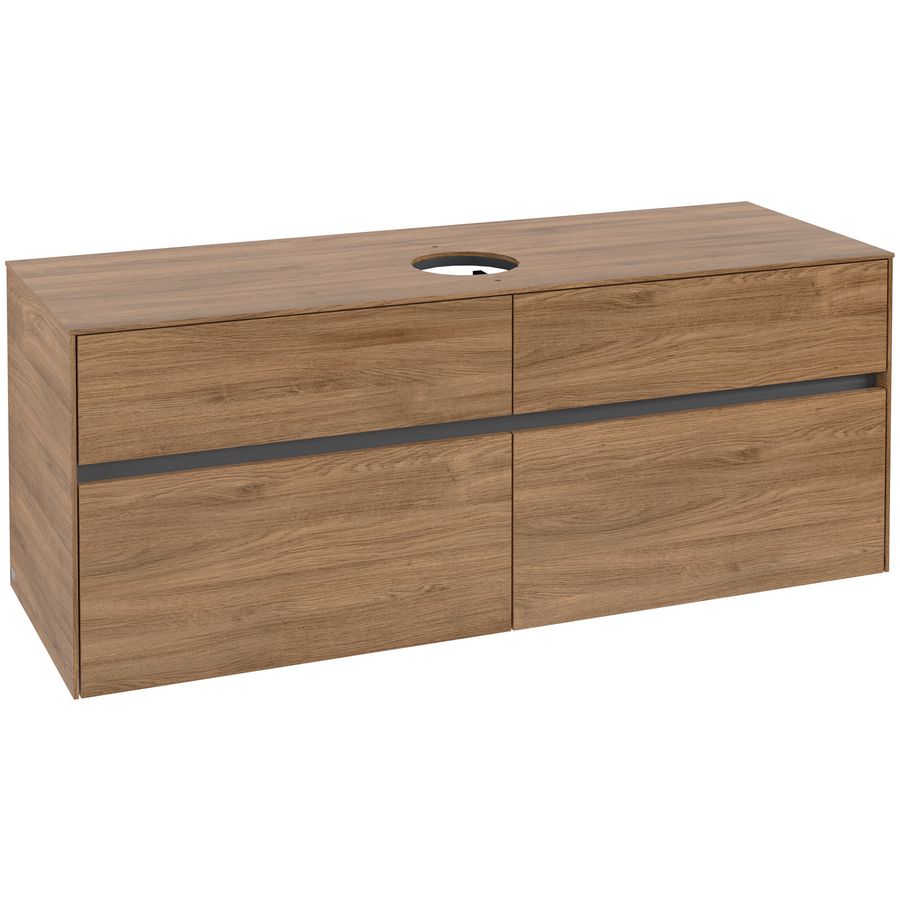 Wastafelonderkast Collaro 1400x548x500mm Oak Kansas C04500RH