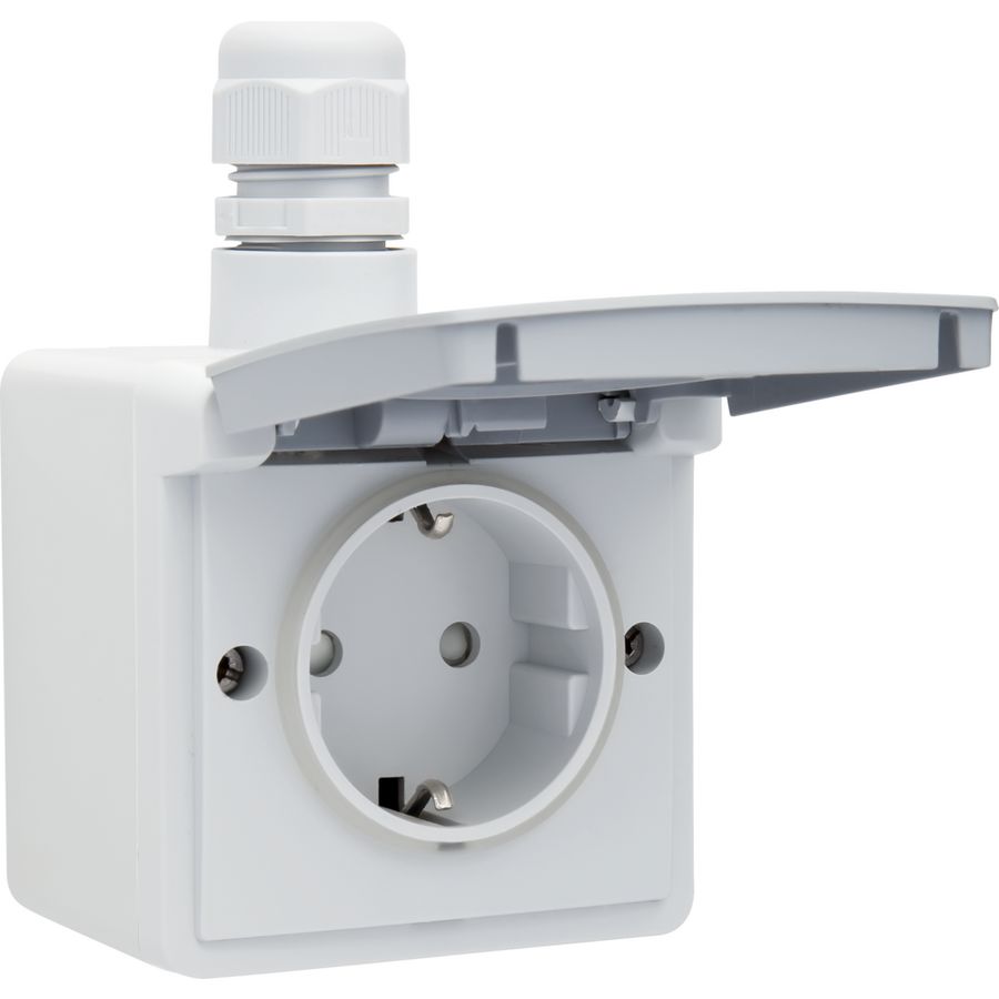 Spuitwaterdicht stopcontact met randaarde beschermingsafsl.