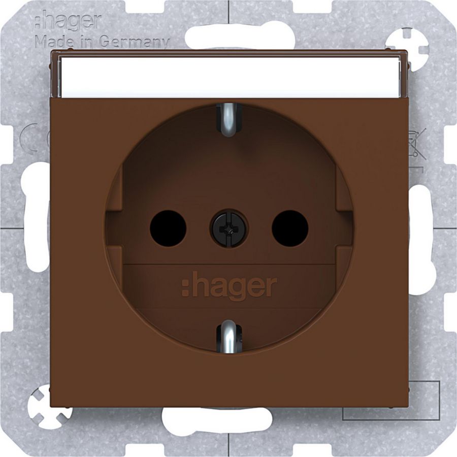 SCHUKO-wandcontactdoos tekstveld Safety Plus steekklemmen A.x/C.x turf mat