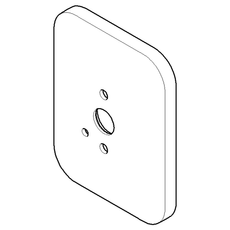 Rozet v. douchehouder 60x78x9mm Platina gebors.
