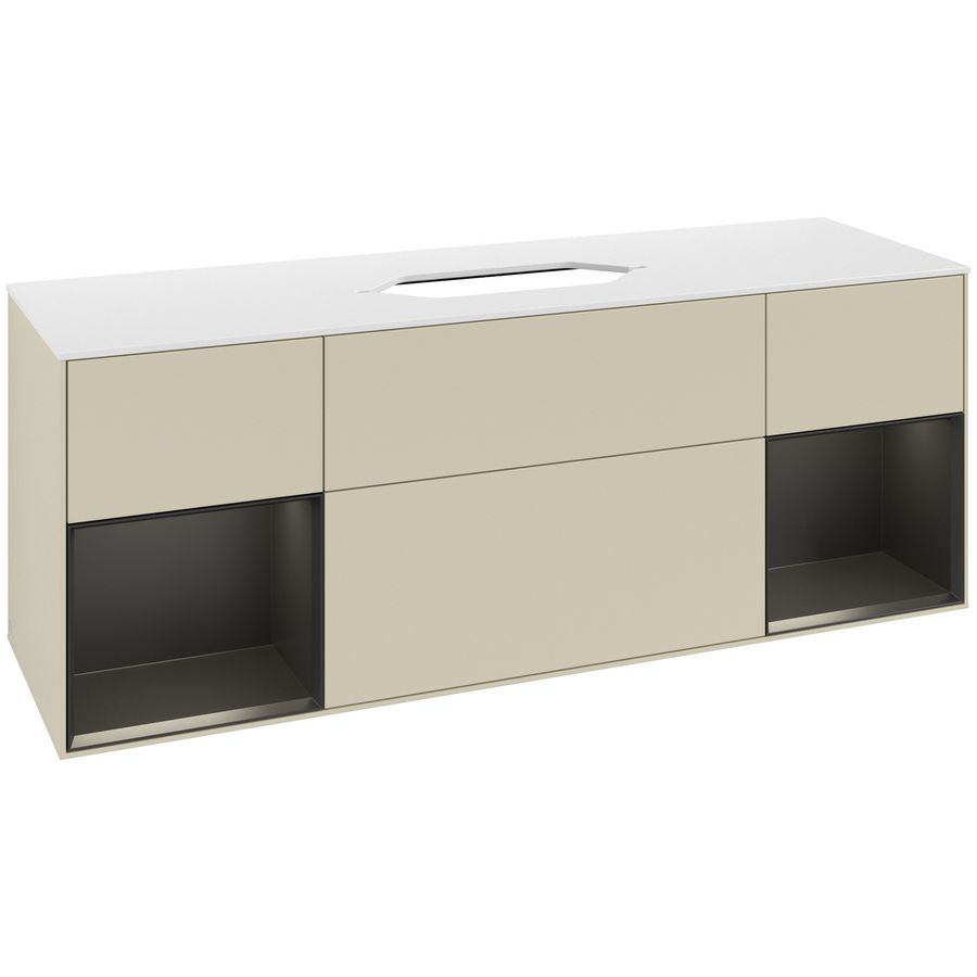 Wastafelonderkast Finion 1600x603x501mm S.Grey Matt Lacquer G741PDHJ