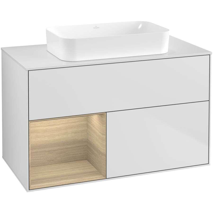 Wastafelonderkast Finion 1000x603x501mm White Matt Lacquer G651PCMT