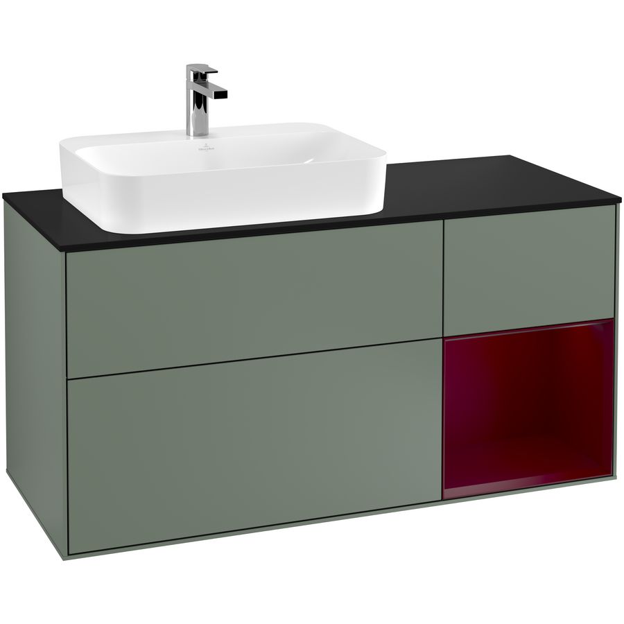Wastafelonderkast Finion 1200x603x501mm Olive Matt Lacquer F402HBGM