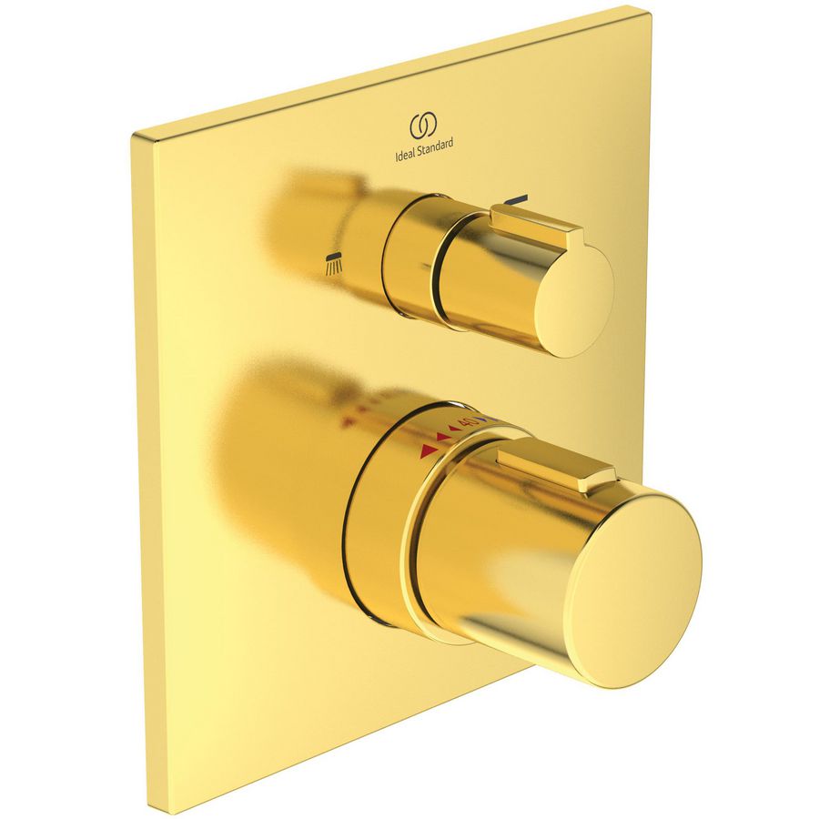 c100 inb.therm. stopkraan omstelling opbouwd brushed gold (mat goudkleurig) A7522A2