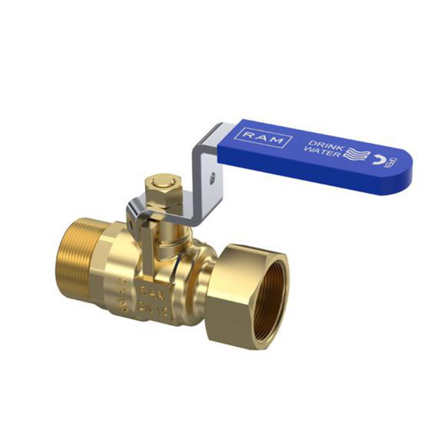 kogelkraan  S28 dn15 3/4" bt. x 3/4wartel rvs hendel dri