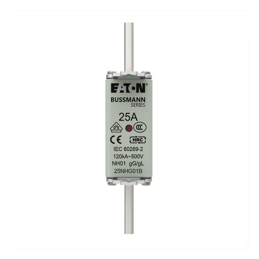 Zekering laagsp. 25A AC 500V NH01 gL/gG dubbele meld VVE=3