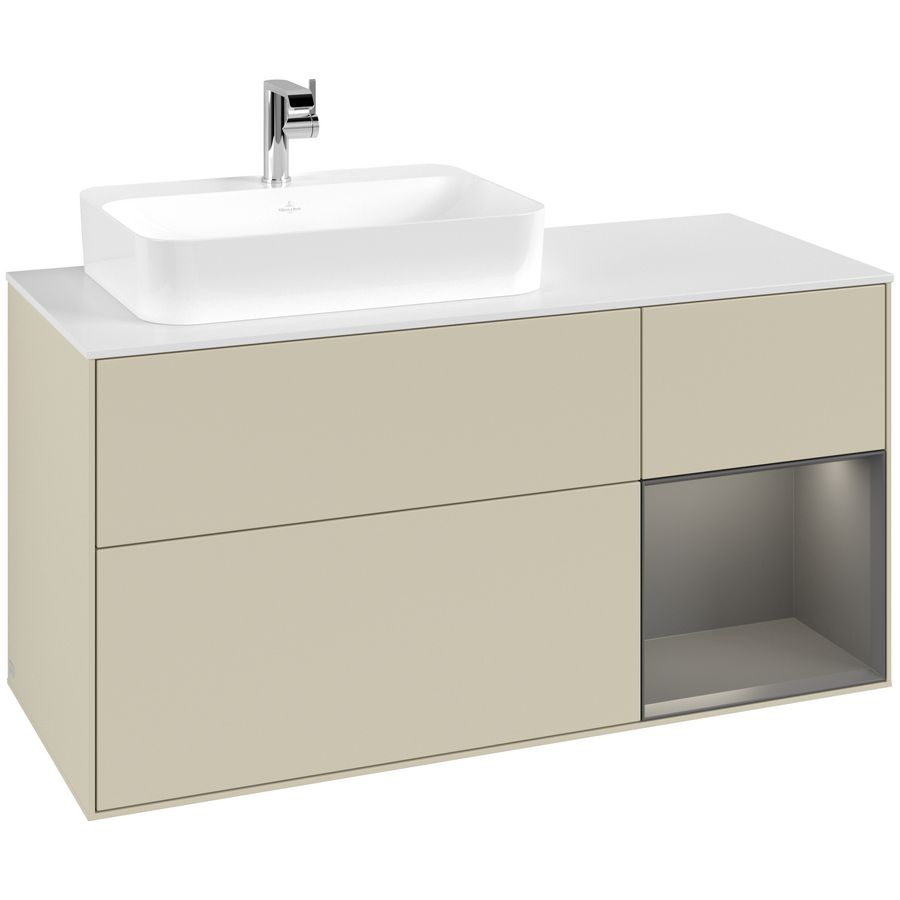 Wastafelonderkast Finion 1200x603x501mm S.Grey Matt Lacquer G401GKHJ