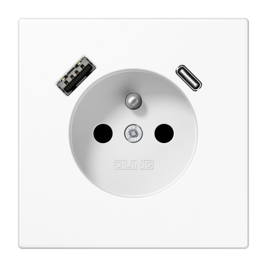 Wandcontactdoos frans/Belgisch met USB A en C