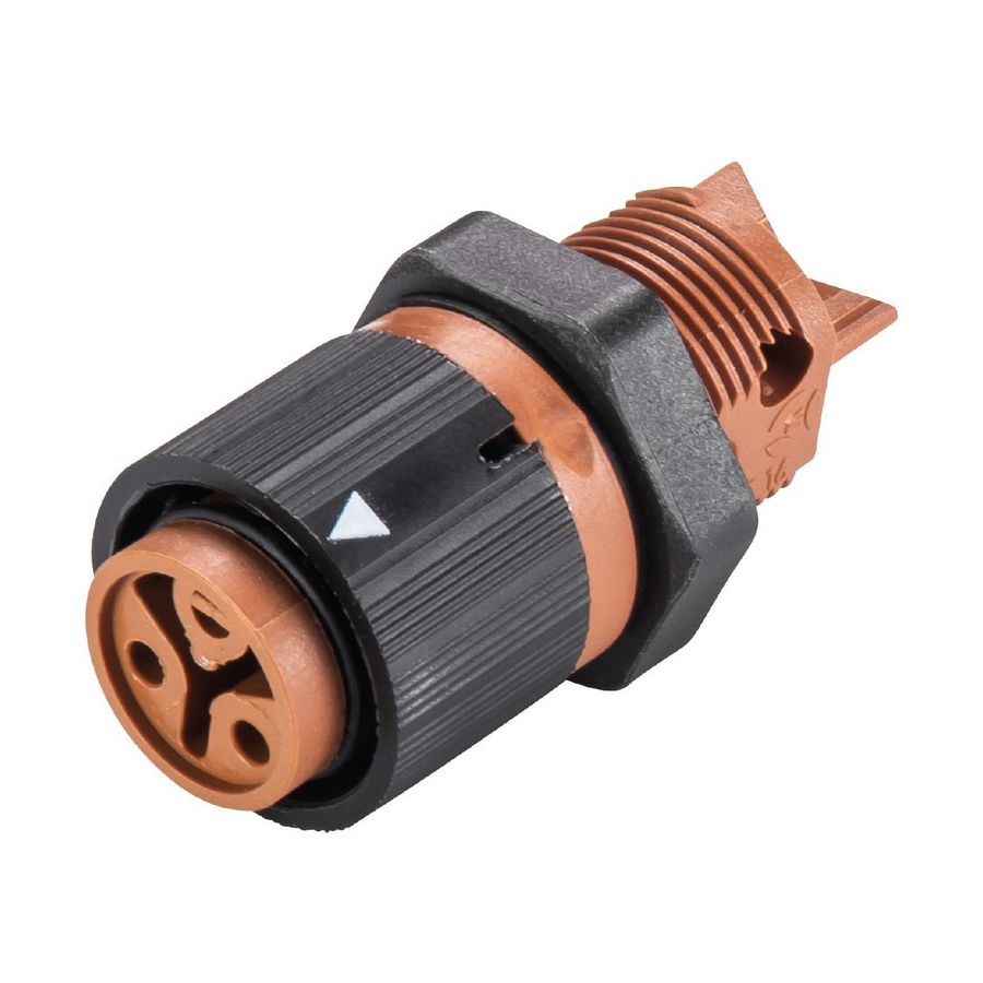 Schroef RST16I2 female chassis 2-polig bruin VVE=100