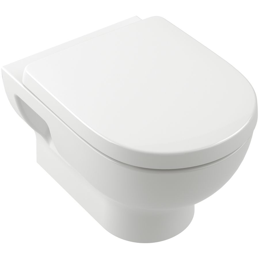 Wandcloset combipack O.novo diepspoel 520mm Twistflush White Alpine incl. zitting softclose