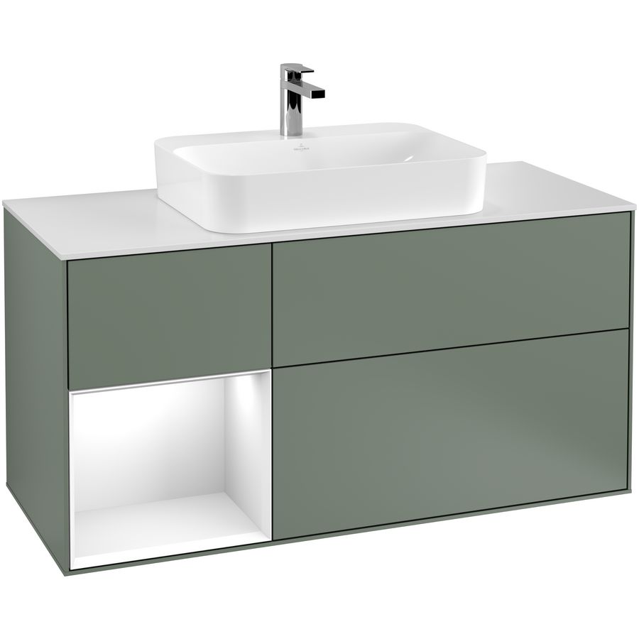 Wastafelonderkast Finion 1200x603x501mm Olive Matt Lacquer F411GFGM