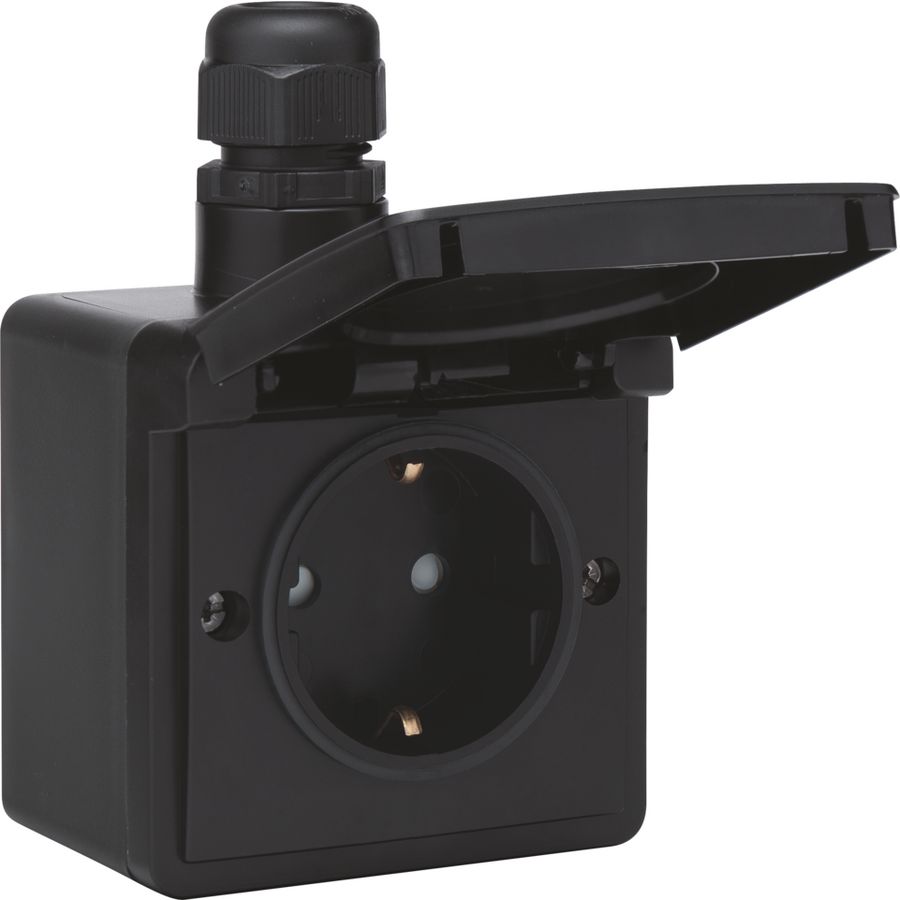 Spuitwaterdicht stopcontact met randaarde beschermingsafsl.