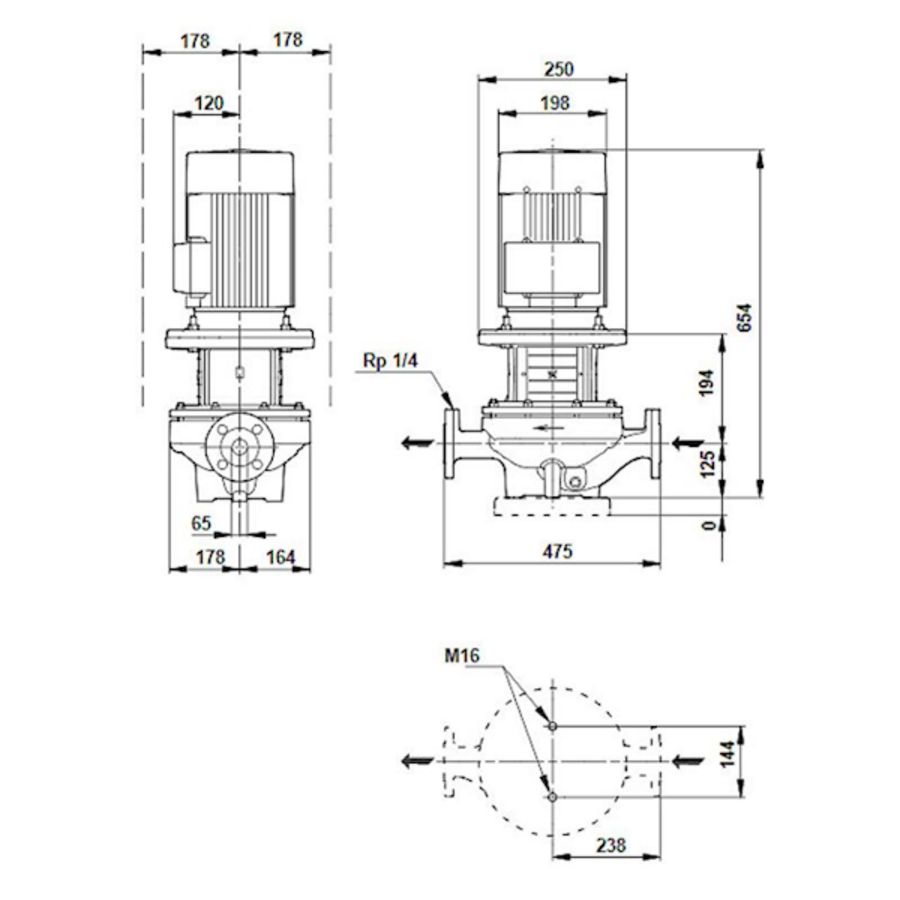 Inlinepomp TP 65-170/4-A-F-A-BQQE 400D 50HZ