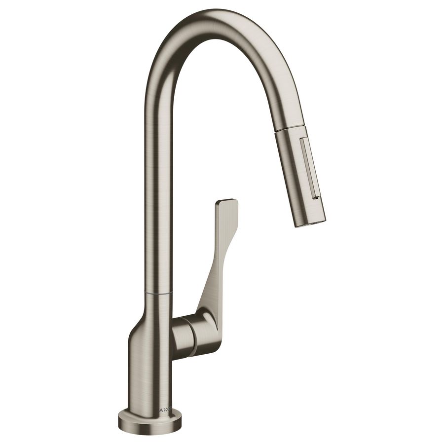 AXOR Citterio keukenkraan met uittrekbare vuistdouche steel rvs look