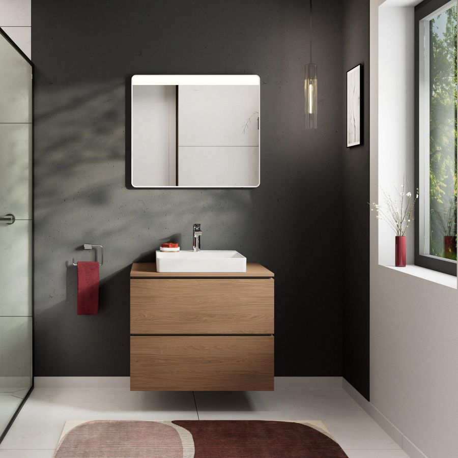 Console Xilesa E 780/550 met uitsparing midden gesl. opzetwastafel CAO