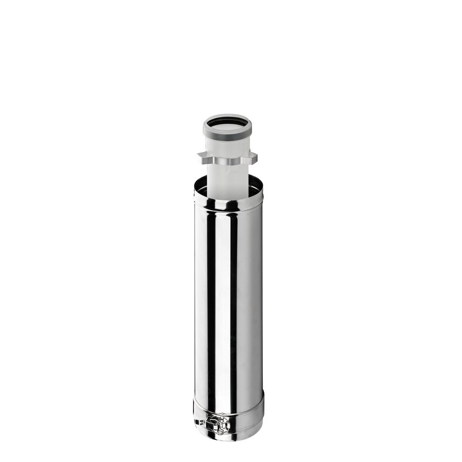 Verlengpijp Outdoor inkortbaar PP 80/125 PP/RVS L=500
