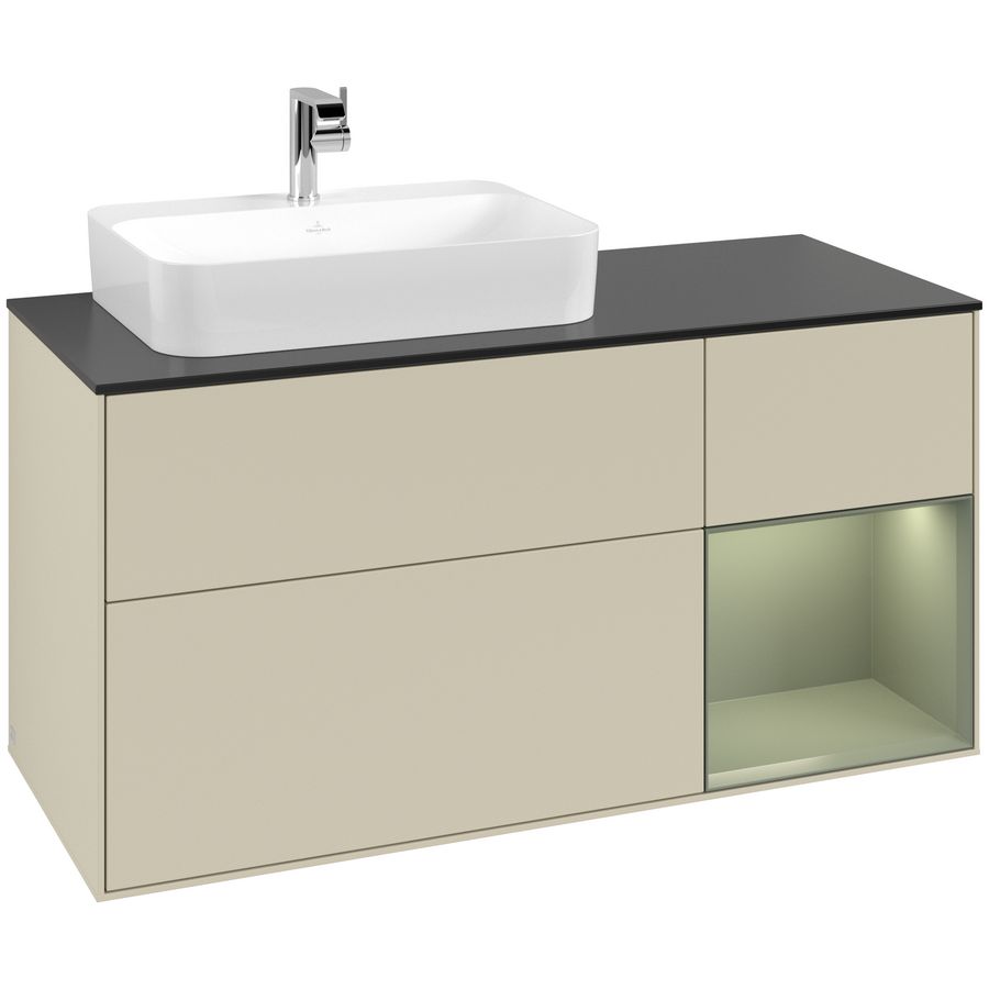 Wastafelonderkast Finion 1200x603x501mm S.Grey Matt Lacquer G402GMHJ