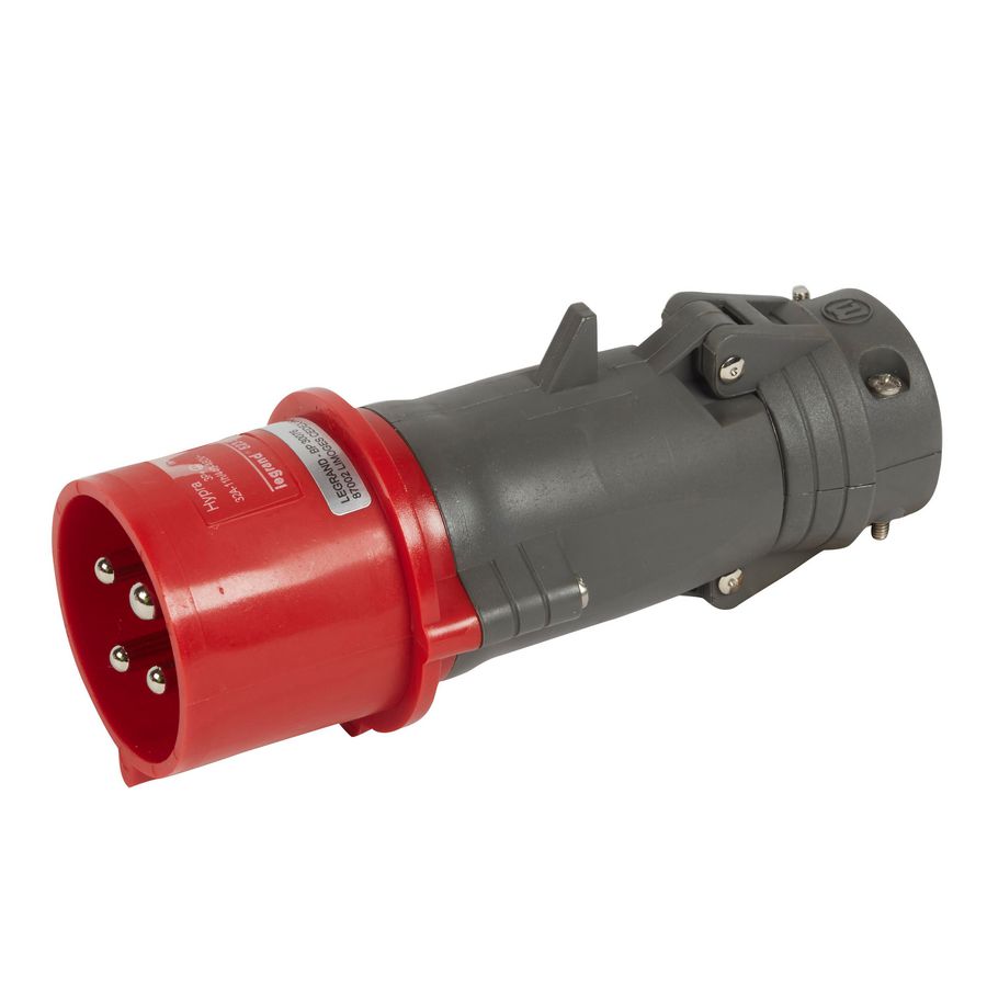 Stekker recht 440V 32A 4-polig IP44 kunststof Hypra