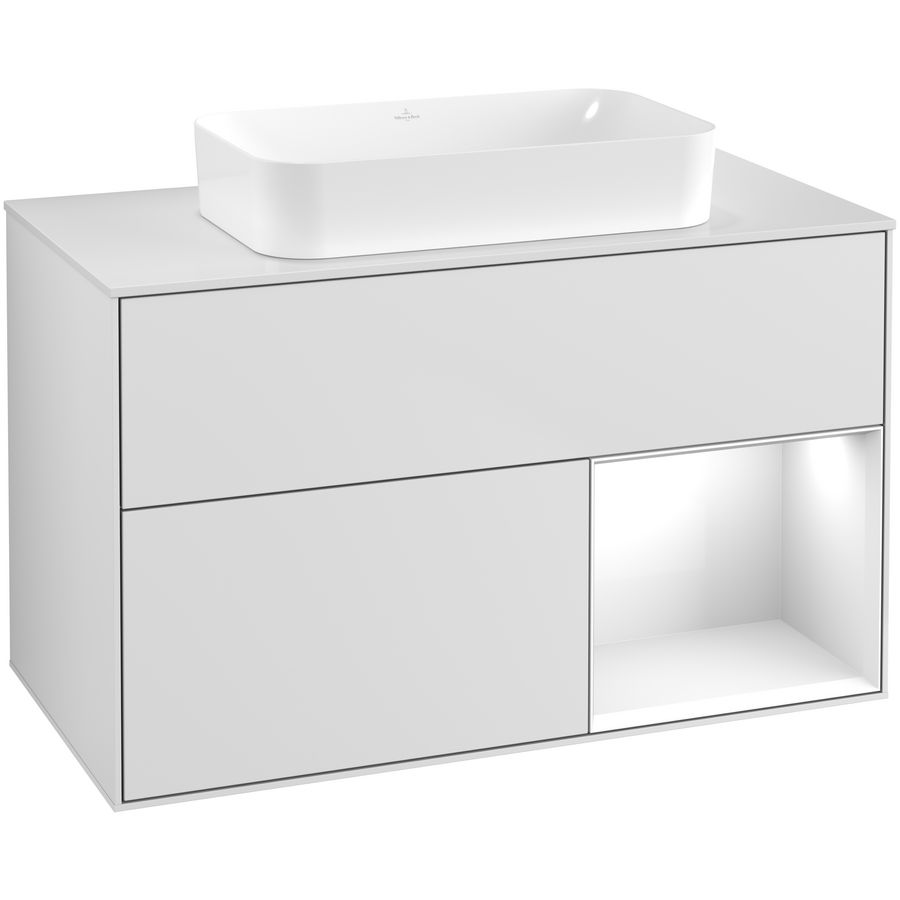 Wastafelonderkast Finion 1000x603x501mm White Matt Lacquer G661GFMT