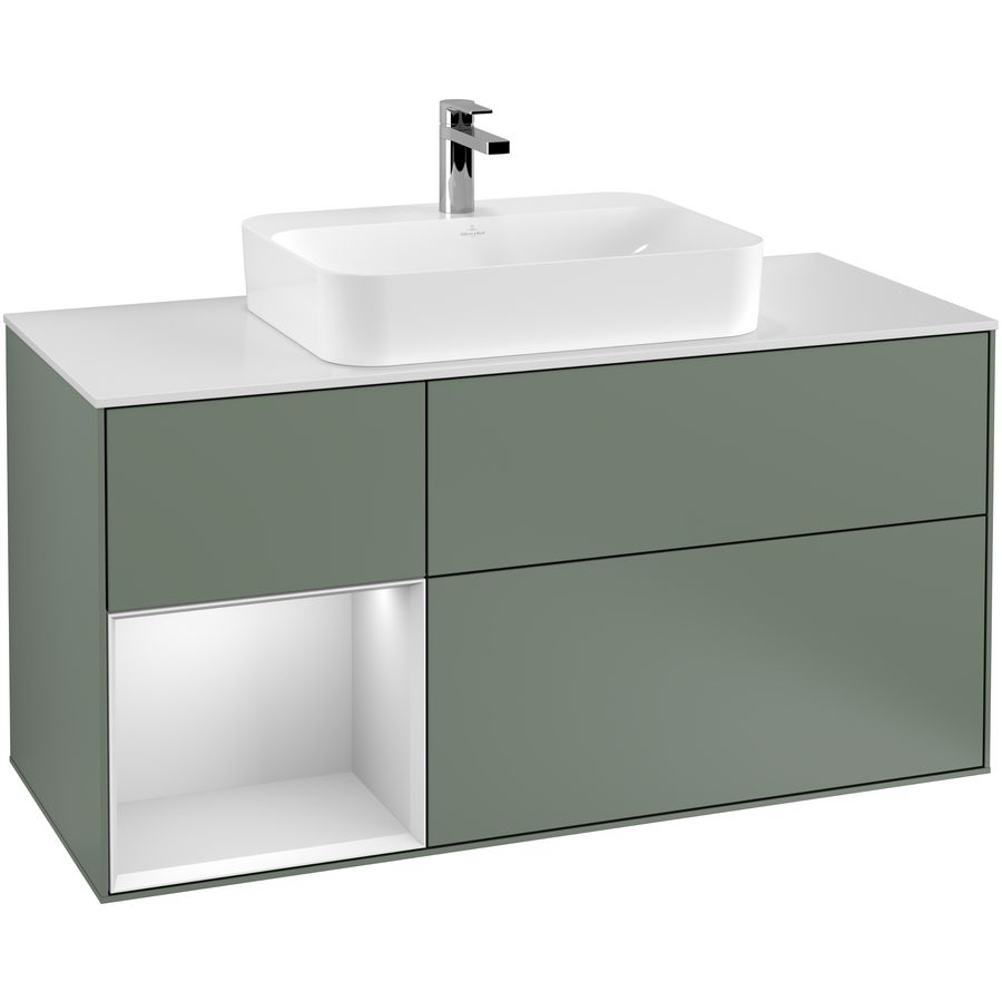 Wastafelonderkast Finion 1200x603x501mm Olive Matt Lacquer F411MTGM