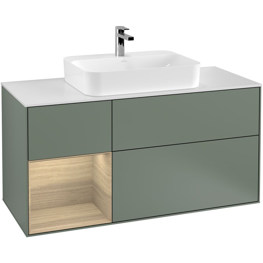 Wastafelonderkast Finion 1200x603x501mm Olive Matt Lacquer F411PCGM