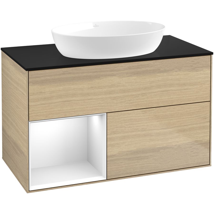 Wastafelonderkast Finion 1000x603x501mm Oak Veneer FA12GFPC
