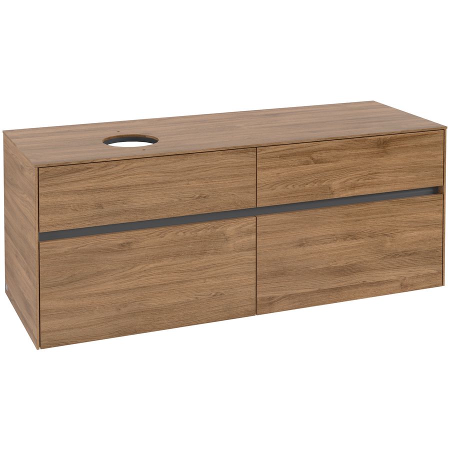 Wastafelonderkast Collaro 1400x548x500mm Oak Kansas C04600RH