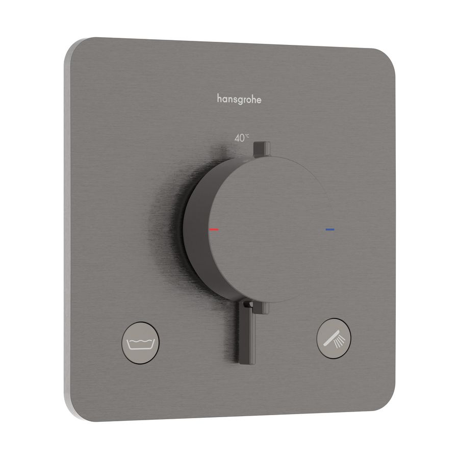 Inbouwthermostaat 2F+zekerheid. EN1717 Ecostat Comfort Q Brushed Black Chrome
