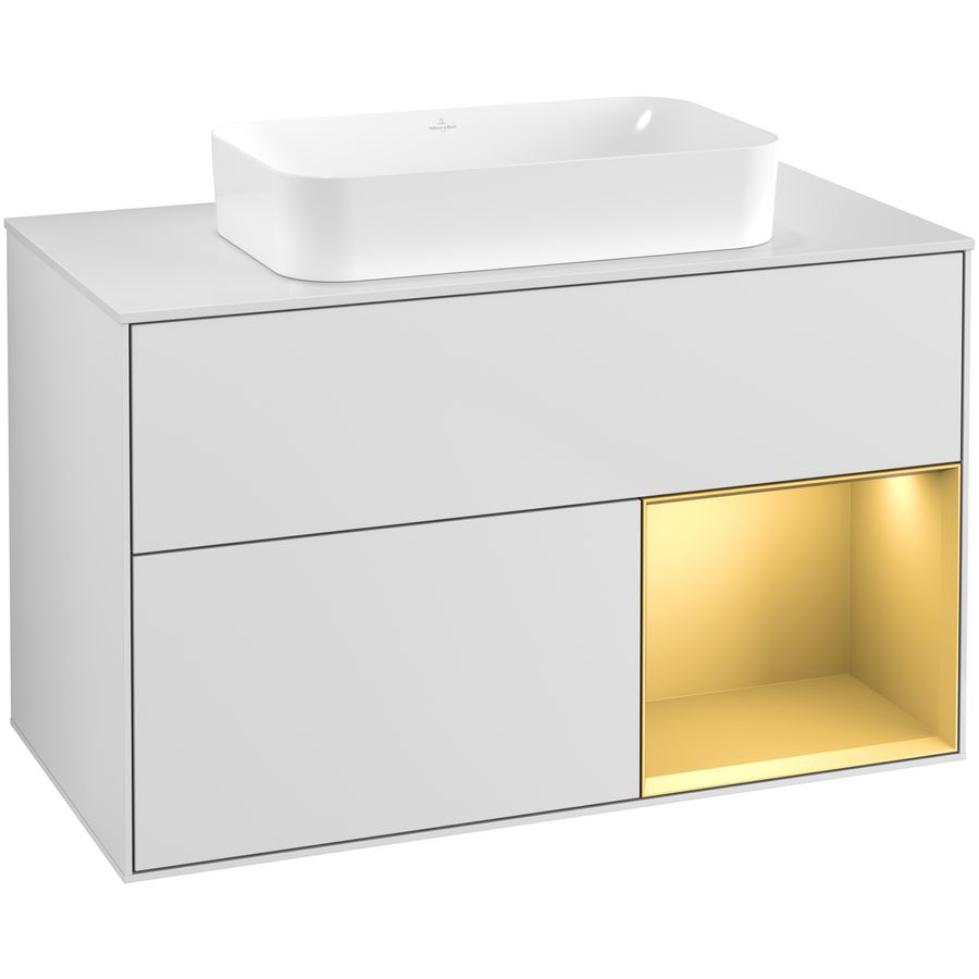 Wastafelonderkast Finion 1000x603x501mm White Matt Lacquer G661HFMT