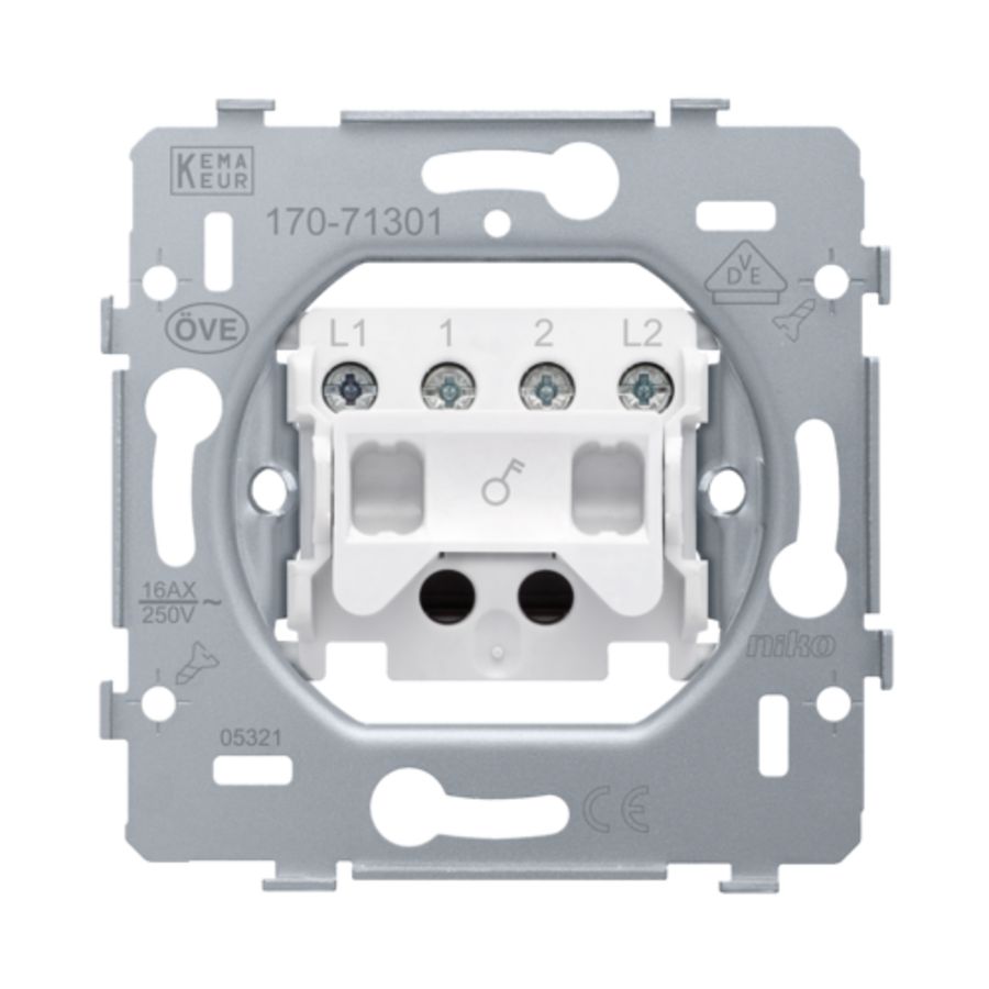 Sokkel 2polige schakelaar/controlesch.16AX/250Vac schroef