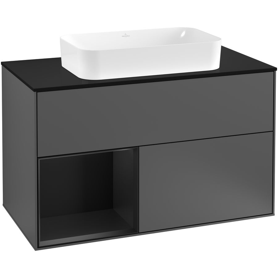 Wastafelonderkast Finion 1000x603x501mm Antr. Matt Lacquer G242PDGK