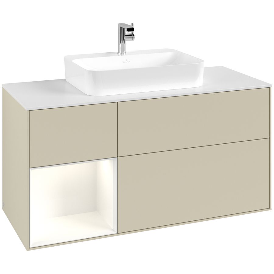 Wastafelonderkast Finion 1200x603x501mm S.Grey Matt Lacquer G411GFHJ