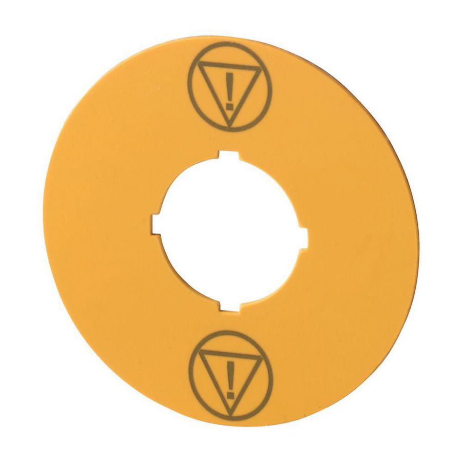 Schild Nood-Uit geel D = 60mm symbool IEC60417-5638 VVE=10