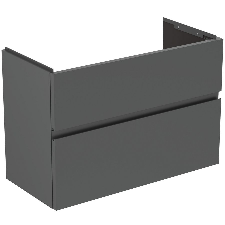Wastafelmeubel 800x375x550mm matt anthracite 2 laden Finesse