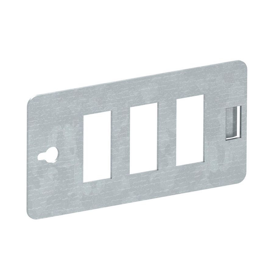 Support plate Snap-In 3 connectors Staal