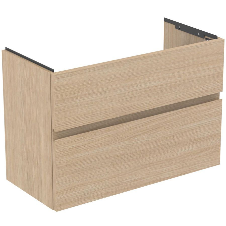 Wastafelmeubel 800x375x550mm white oak 2 laden Finesse