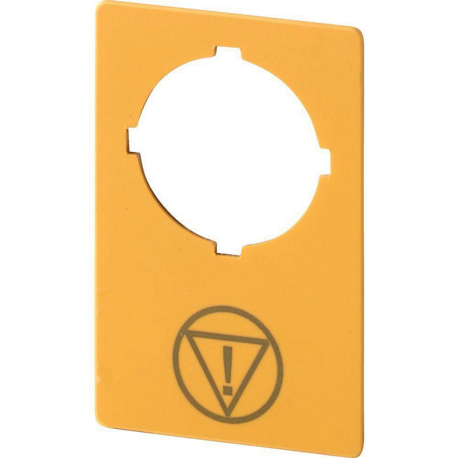 Schild Nood-Uit geel 50 x 33mm symbool IEC60417-5638