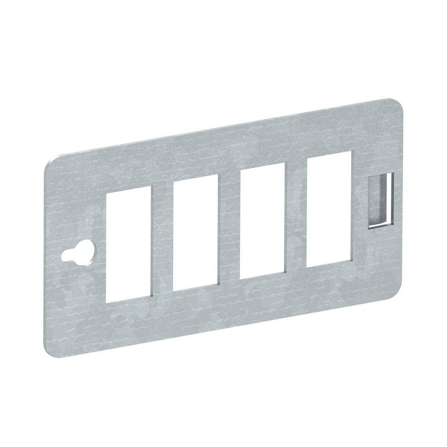 Support plate Snap-In 4 connectors Staal