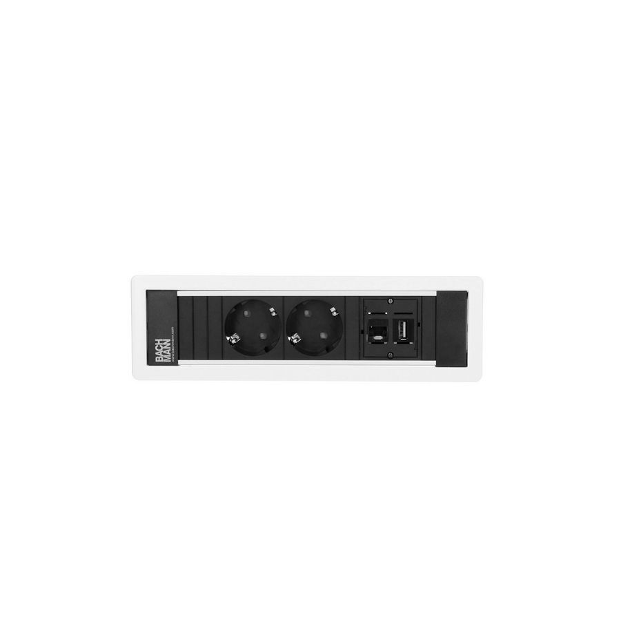 POWER FRAME 2x 230V RA 1x CAT6 1x USB3.0 0,2m GST o.g. wit
