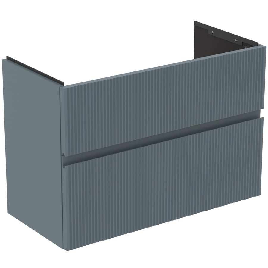 Wastafelmeubel 800x375x550mm matt ash blue 2 laden Finesse