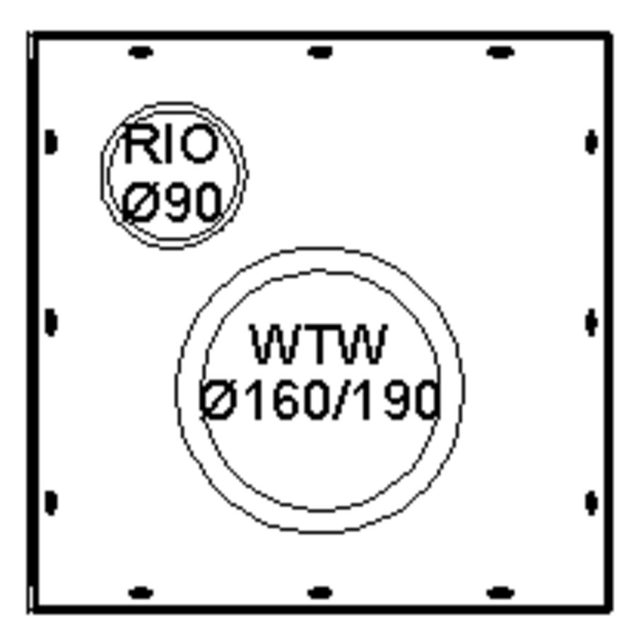 Mini-Delta dakbeschotplaat WTW type L 40-49° luchtdicht met riool doorvoer